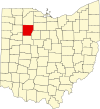 State map highlighting Hancock County