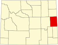 ニオブララ郡の位置を示したワイオミング州の地図