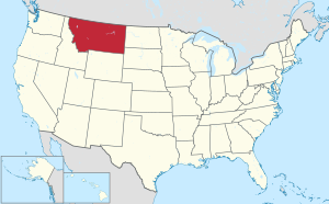 Montana ایله بیرلشمیش ایالتلرین نقشه‌سی