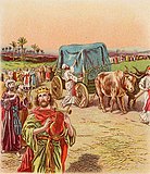 Chivotul este adus la Ierusalim (ilustrație a Bibliei din 1896, Providence Lithograph Company)