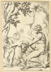 Nymphe, satyre et putto