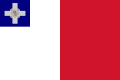 Cywilna flaga Malty (nieoficjalna) w latach 1943–1964; użyta między innymi podczas LIO 1948 w Londynie; proporcje 2:3