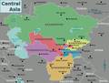 Mappa dell'attuale Asia Centrale
