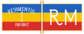 ?モルダヴィア民主共和国軍の旗 (1917-1918) 中央の白い文字は『Republicii Democratice Moldoveneşti』のイニシャル
