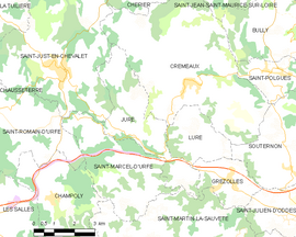 Mapa obce Juré