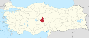 Vị trí của tỉnh Nevşehir ở Thổ Nhĩ Kỳ