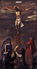 Crucificação de Cristo, pintada por Ticiano.