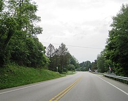 Westbound US 322 in Hannasville