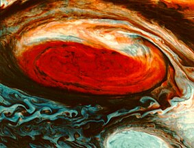 Jupiters Großer Roter Fleck in Falschfarben