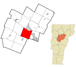 Location in Washington County and the state of Vermont