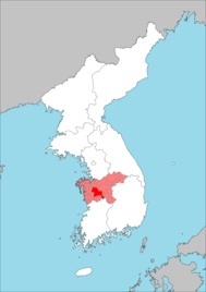 Vị trí Chungcheong tại Triều Tiên