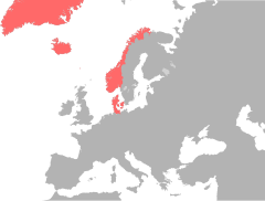 Karta över Danmark–Norge år 1780