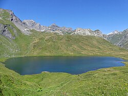 Verney Lake on the Italian side, near the road