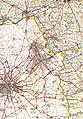 Kaart van Roubaix en omgeving in 1922, voor de grote urbanisatie tussen de steden