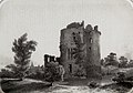 Vue des ruines de Machecoul, gravure de Thomas Drake, vers 1850.