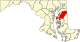 Map of Maryland highlighting Queen Anne's County