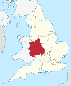 West Midlands, highlighted in red on the map of England