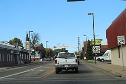 Downtown Baldwin along U.S. Highway 63