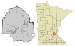 Location of the city of St. Anthony within شهرستان هنپین، مینه‌سوتا و شهرستان رامسی، مینه‌سوتا Counties in the state of مینه‌سوتا