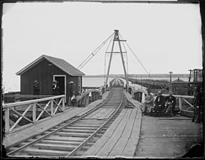 General Daniel McCallum (with the beard) on the Long Bridge looking toward Alexandria, VA