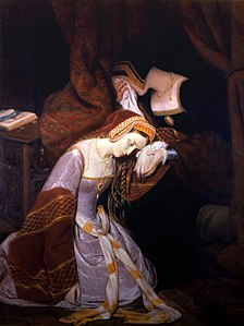 Édouard Cibot, Anne de Boleyn à la Tour de Londres, dans les premiers moments de son arrestation (1835).