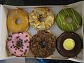 A box of half-dozen donuts