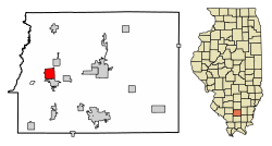 Location of North City in Franklin County, Illinois.