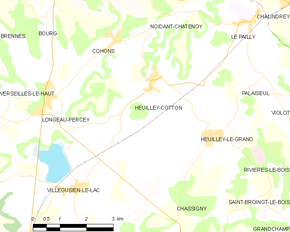 Poziția localității Heuilley-Cotton