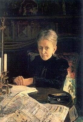 Е. О. Лихачёва в 1892. Портрер Н. Н. Ге, Русский музей.