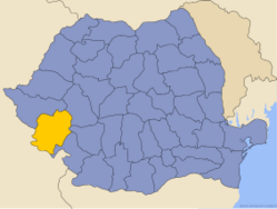 Caraș-Severin distrikts beliggenhed i Rumænien