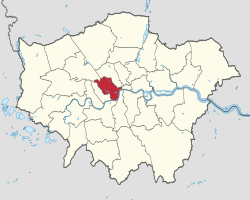 Westminster shown within لندن بزرگ