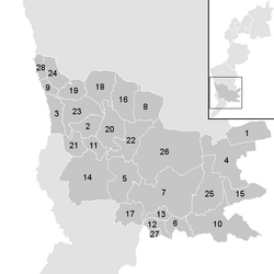 Poloha obce Güssing (okres) v okrese Güssing (klikacia mapa)