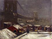 Джордж Бенджамин Лукз . «Бруклинский мост», 1916