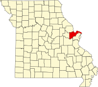 Map of Missouri highlighting Saint Charles County