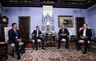 Встреча премьер-министра России Дмитрия Медведева с кандидатом в президенты Украины Юрием Бойко, 22 марта 2019 года, Горки-9.