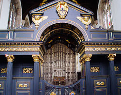 All Souls College Chapel - the stone altar reredos seen through the later classical screen
