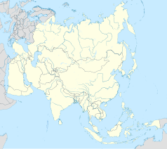 Mapa konturowa Azji, po lewej nieco u góry znajduje się punkt z opisem „źródło”, poniżej na prawo znajduje się również punkt z opisem „ujście”