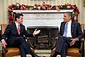 Image 28U.S. President Barack Obama and Mexican President-Elect Enrique Peña Nieto during their meet at the White House following Peña Nieto's election victory. (from History of Mexico)