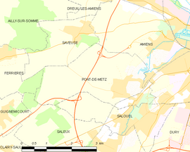 Mapa obce Pont-de-Metz