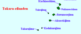 Localización en las islas Tokara