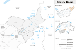 Distretto di Goms – Mappa