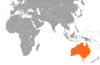 Location map for Australia and Malta.