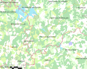 Poziția localității Faux-la-Montagne