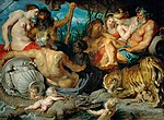 Cele Patru Continente; de Peter Paul Rubens; c.1615; ulei pe pânză; 209 x 284 cm; Muzeul de Istorie a Artei din Viena, Viena, Austria