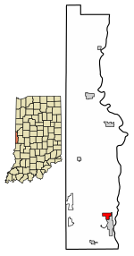 Location of Fairview Park in Vermillion County, Indiana.