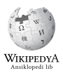 Logo Wikipedia yang menampilkan nama "Wikipedia" dan slogannya: "Ensiklopedia Bebas" di bawahnya, dalam bahasa Kreol Haiti