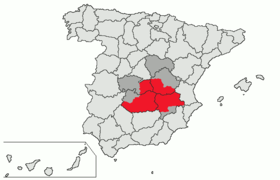 Pozicija Manče na karta Španjolske