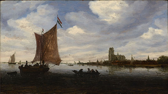 Salomon van Ruysdael, View of Dordrecht, ca. 1660, showing the church dominating the city skyline