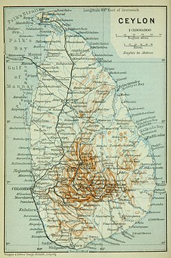 Peta Ceylon Britania tahun 1914