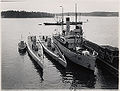 Плавучая база подводных лодок М-1 и две финские подводные лодки. До 1939 года